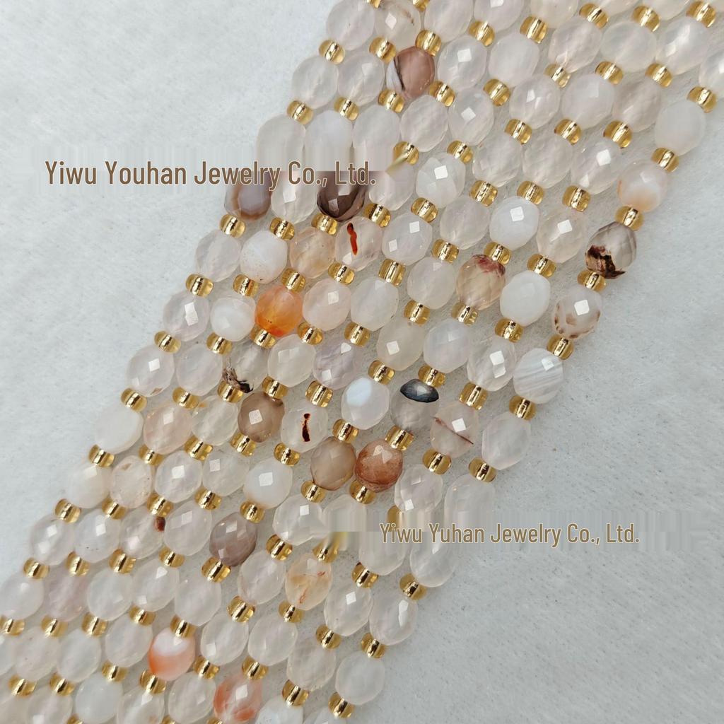 Handgefertigte facettierte Naturstein-Reiskörner, 6-8-10 mm für DIY-Schmuck