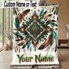 Native American Spirit Theme Personalized Blanket Custom Name Print Cozy Flannel Household Blanket 1pc