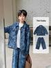Boys' 2025 Cool & Stylish Denim Two-Piece Set: Trendy Autumn Streetwear for Kids