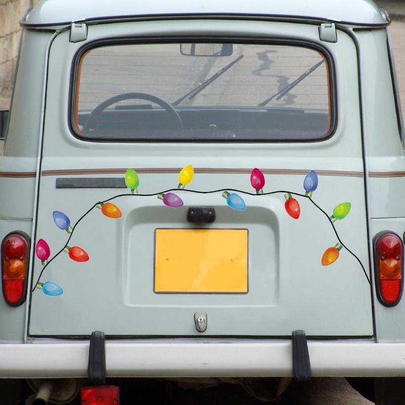Christmas Decorations Car Magnetic Reflective Sticker Refrigerator Magnets Light Bulb decal New Year 2025 Xmas home decor gifts