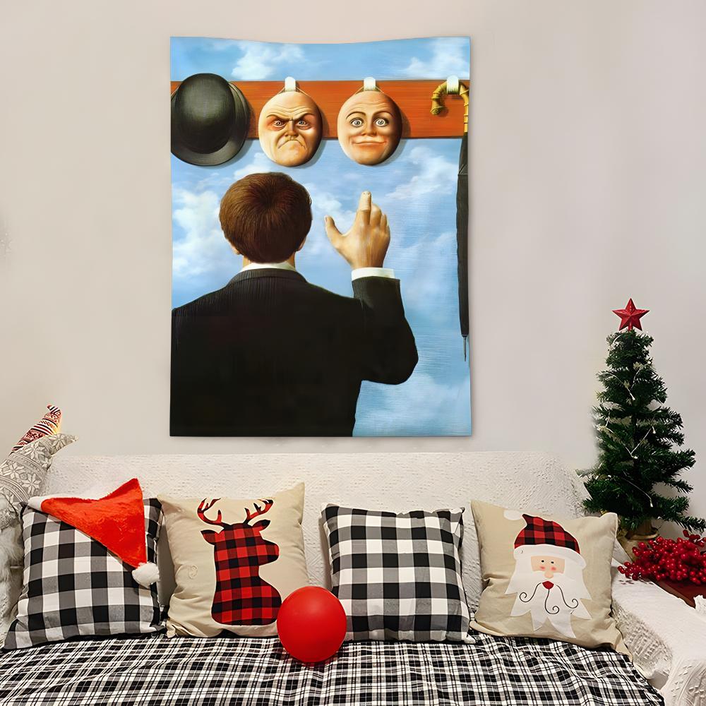 Rene Magritte Modern Art Tapestry Decoration Art Microfiber Background For Bedroom Living Bar Garden Outdoor Festival
