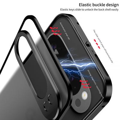 Pentru Google Pixel 9 Pro XL Husă Mată Aliaj Aluminiu+PC Husă Telefon Închidere Snap Pop-Up