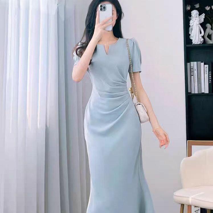 2026 Summer French-Style Women s Slimming Fishtail Dress XL
