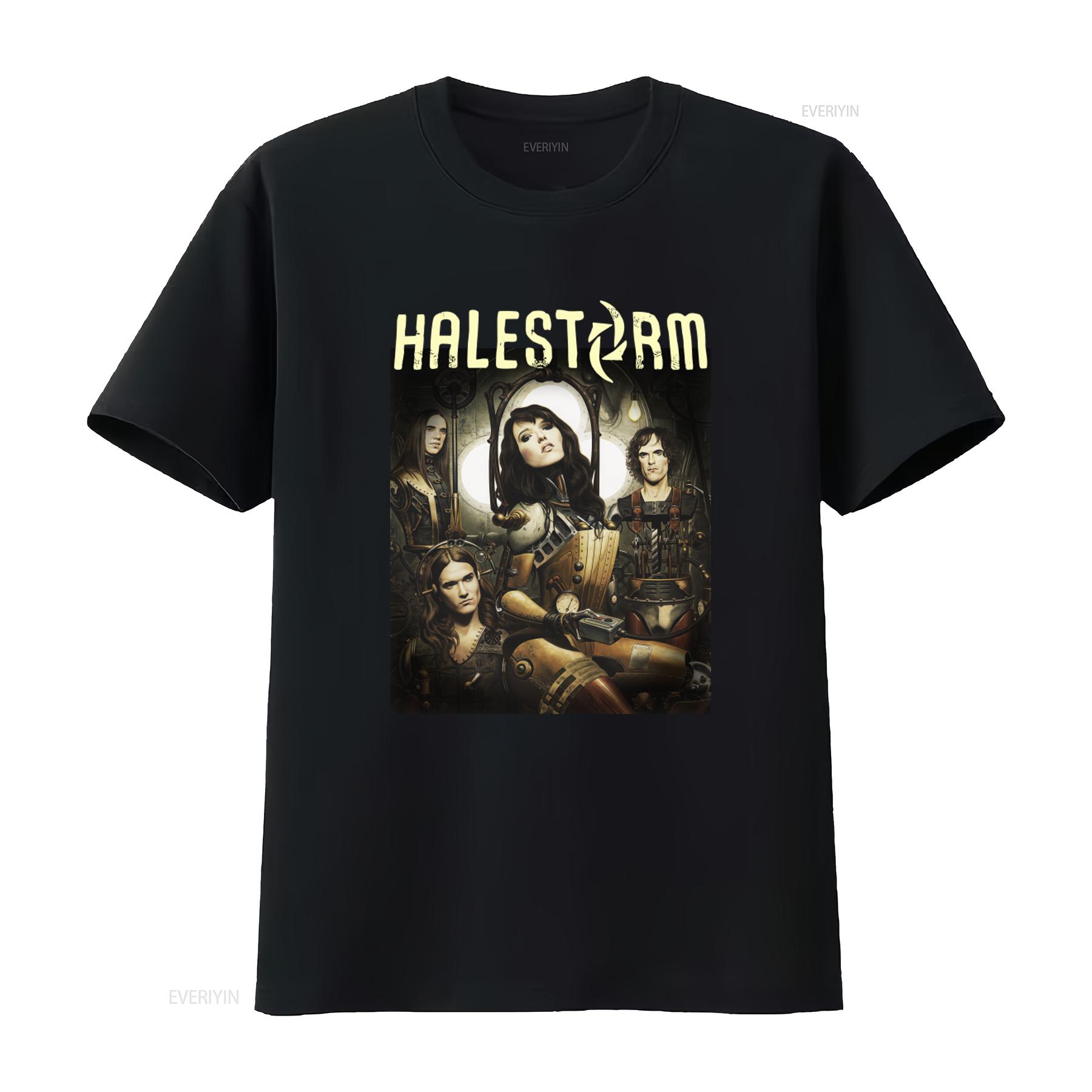 

HALESTORM American Rock Band Steampunk Design T Shirt for Fans S 5XL vintage Washed Stylish Slightly streetwear fashion 4XL