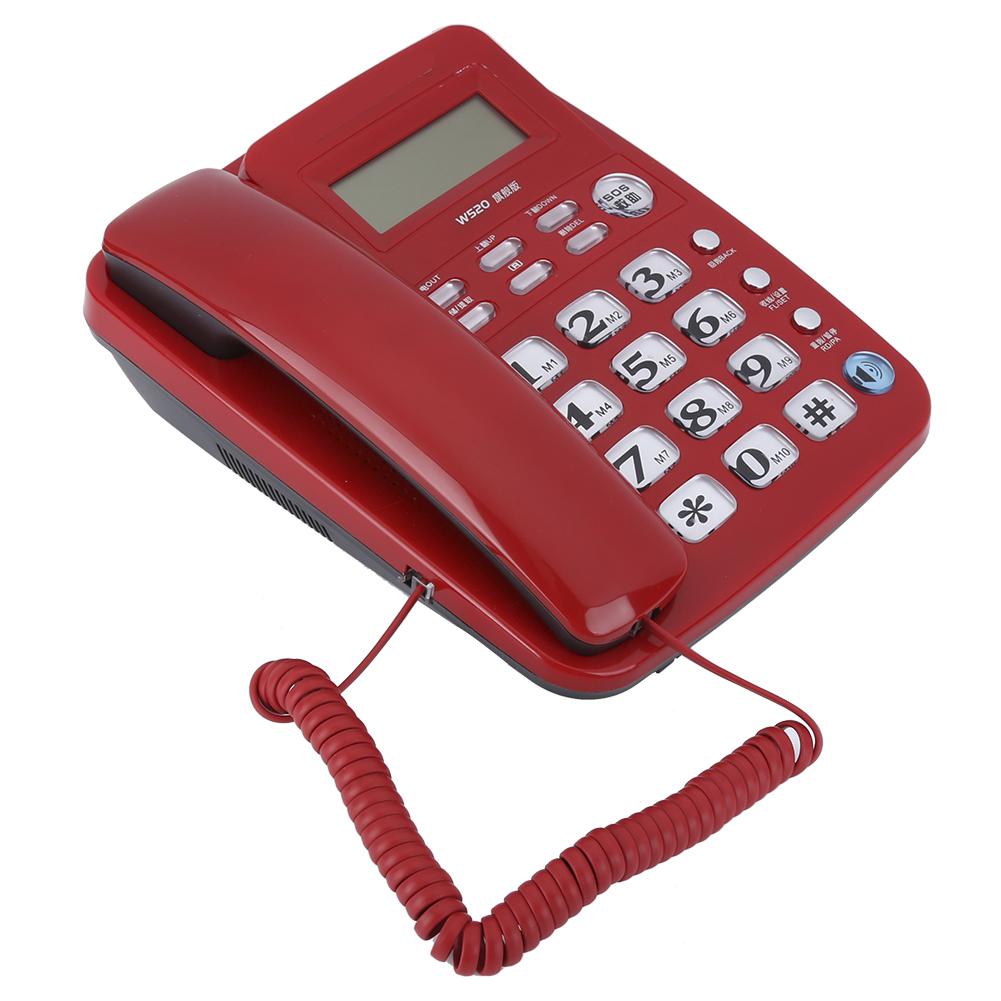 W520 Caller Identification Telephone Hands Free Call for Office Home Family BusinessRed