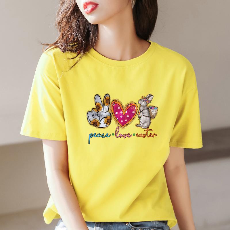 Patches For Clothes Peace Love Easter Patch Washable Patches Stickers Heat Transfer New Clothing Patches Over Powder