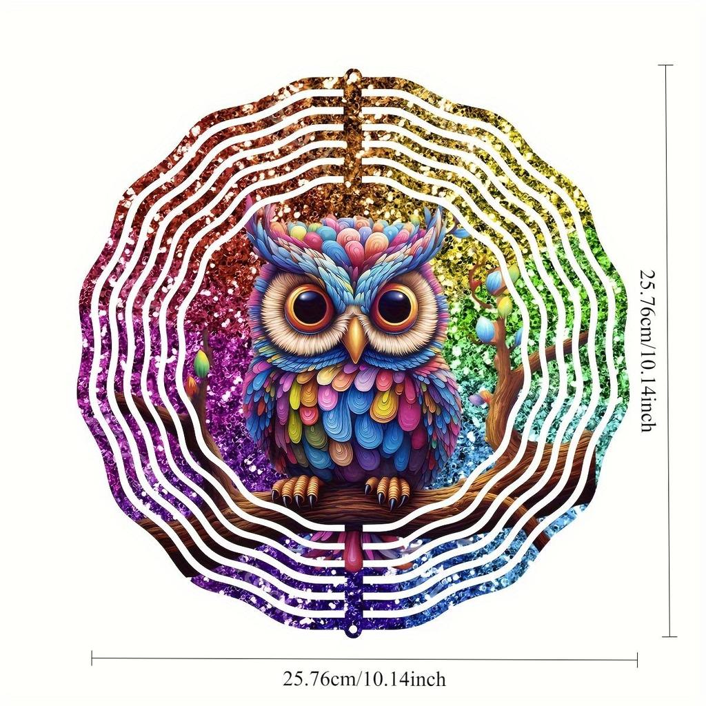 Enchanting, Charming Owl Metal Wind Spinner - Perfect Gift for Women, Mom, Grandma, Wife | 25.4cm Indoor/Outdoor Decor | Ideal Christmas Ornament