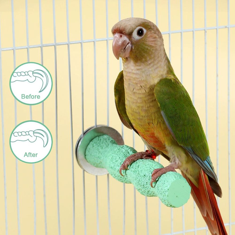 Pet Claw Grinding Stick Bird Cage Perch Stand Stick Parrot Stand Rod Claw Grinding Cleaning Toy Bird Perch Resin Stand 12cm