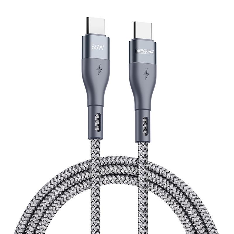 

Dual Type-C PD65W Fast Charging and Data Cable for Samsung & Huawei 1m Dual Type-C Cable серый