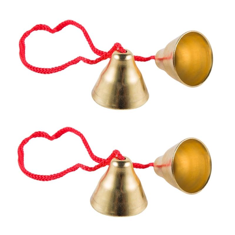 2 Pairs Hand Percussion Bells With Strings/Handles Music Learning Toy For Music Education And Rhythm Training Enduring