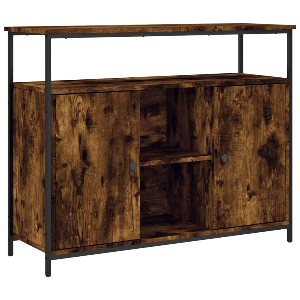 Sideboard Smoked Oak 100 x 35 x 80 cm Engineered Wood