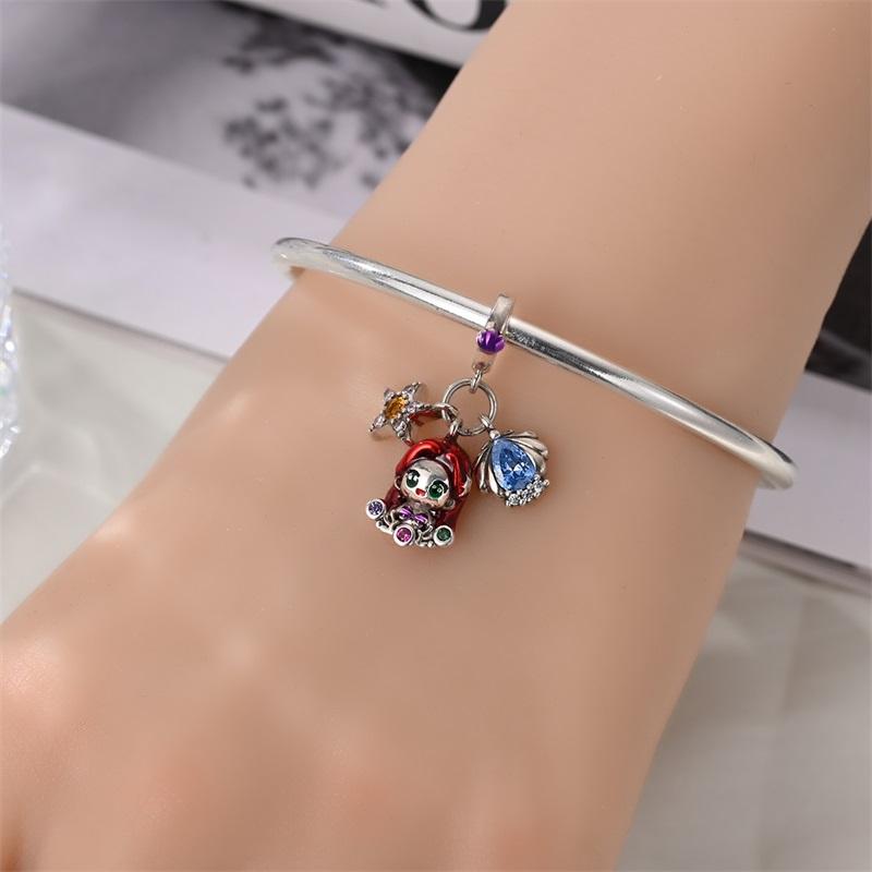 Memories 925 Silver Crystal Ball Fairy Crown Princess Dress Charm Fit DIY Bracelet Necklace Child's Birthday Gift