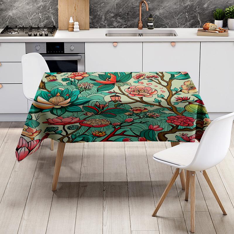 Vibrant Floral Tablecloth Unique Printed Decor for Your Dining Space