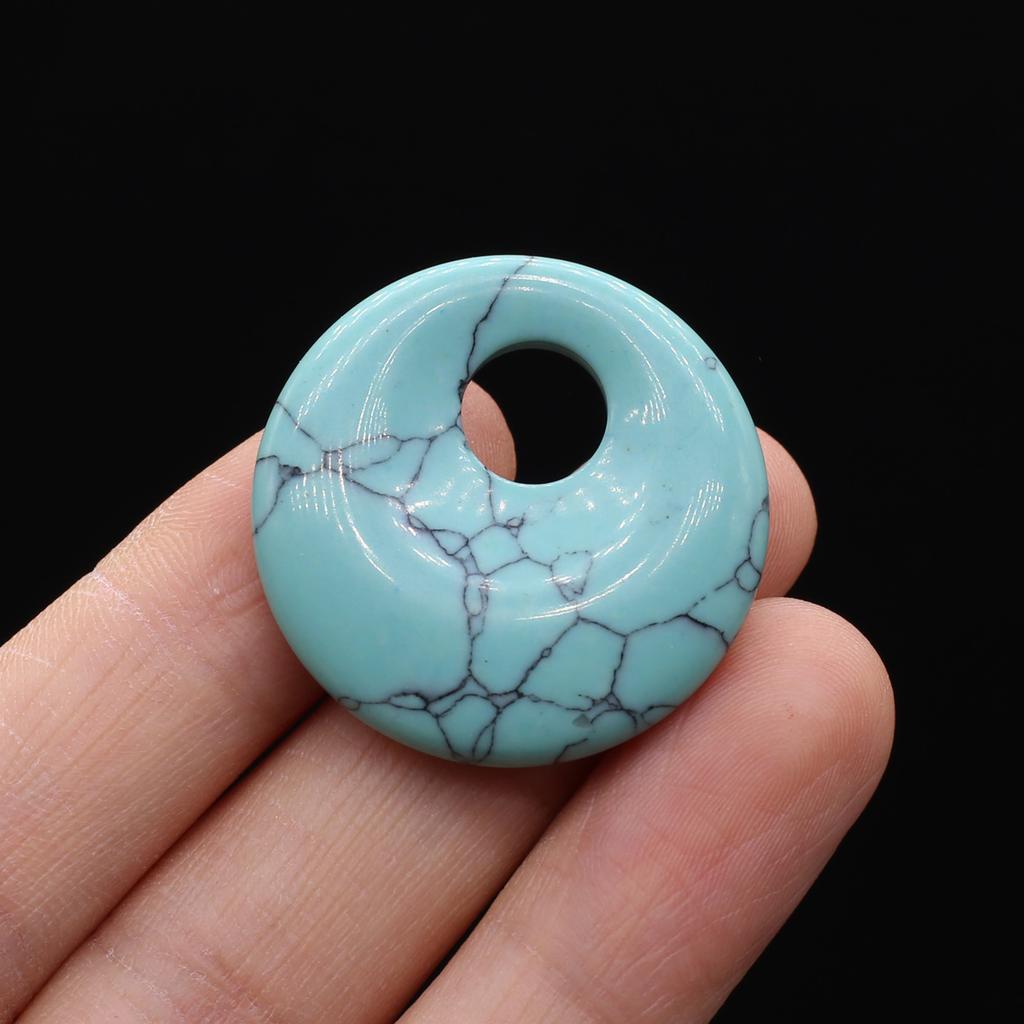 1 buc. margele din piatra naturala cu gaura oblica, stil geometric, lucrate manual, rotund, agat de cristal, margele libere pentru realizarea de bijuterii, accesorii pentru colier, 30 mm.