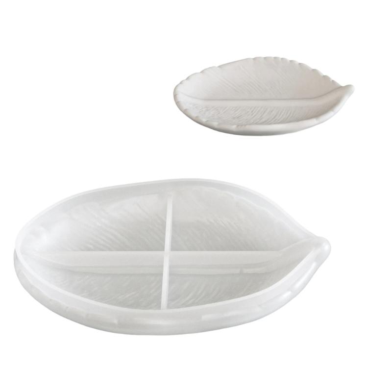 Silicone Leaf Shaped Plate Mold Epoxy Mould for Unique Decorative and Functional Tray Heat Resistant Jewelry Mould