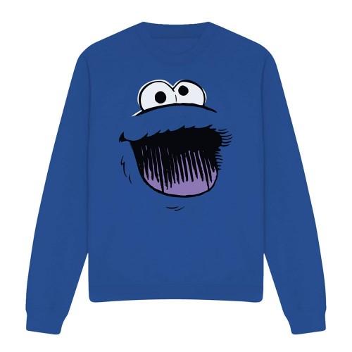 Sesame Street Unisex Adult Cookie Monster Sketch Face Sweatshirt