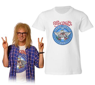 WayneS World Garth Algar Aerosmith T-Shirt Halloween Costume Shirts Party On