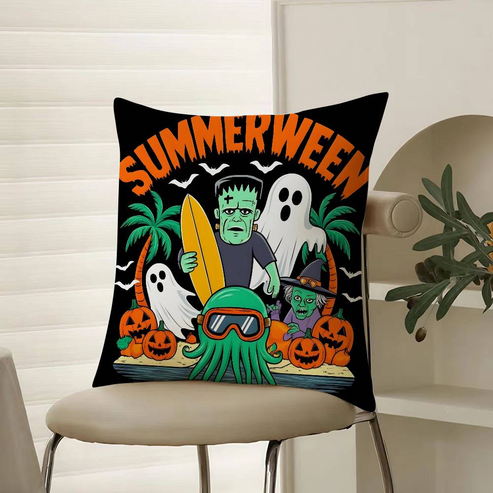 Childrens Trick Oral Happy Patterns Pillow Case Comfort Sofa Bed Silky elegant Invisible zipper Decorative cushion cover