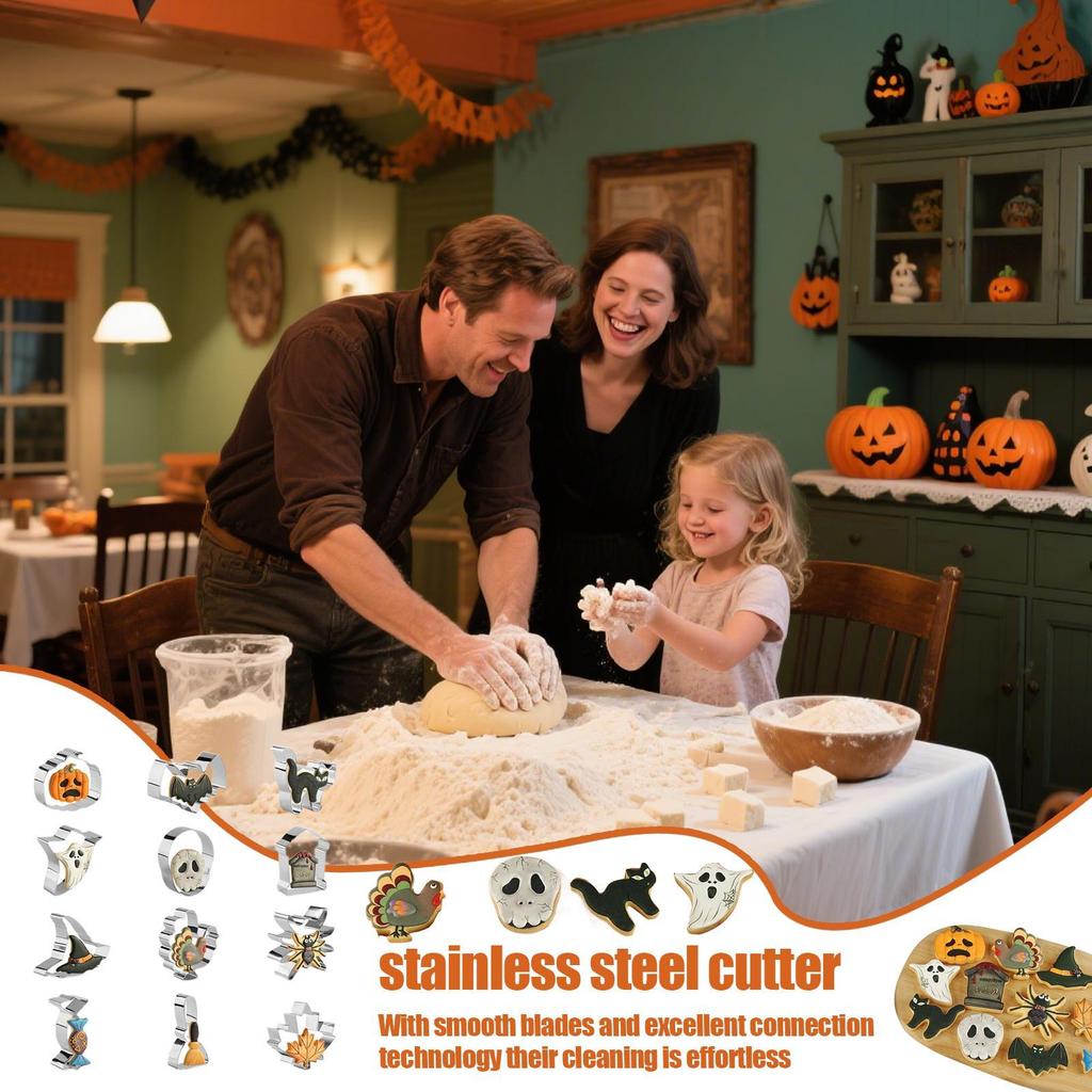 Cookie Cutter Baking Cutter Molds Set Stainless Steel Mold for Holiday Party Wedding Cakes Kids School Projects Classroom