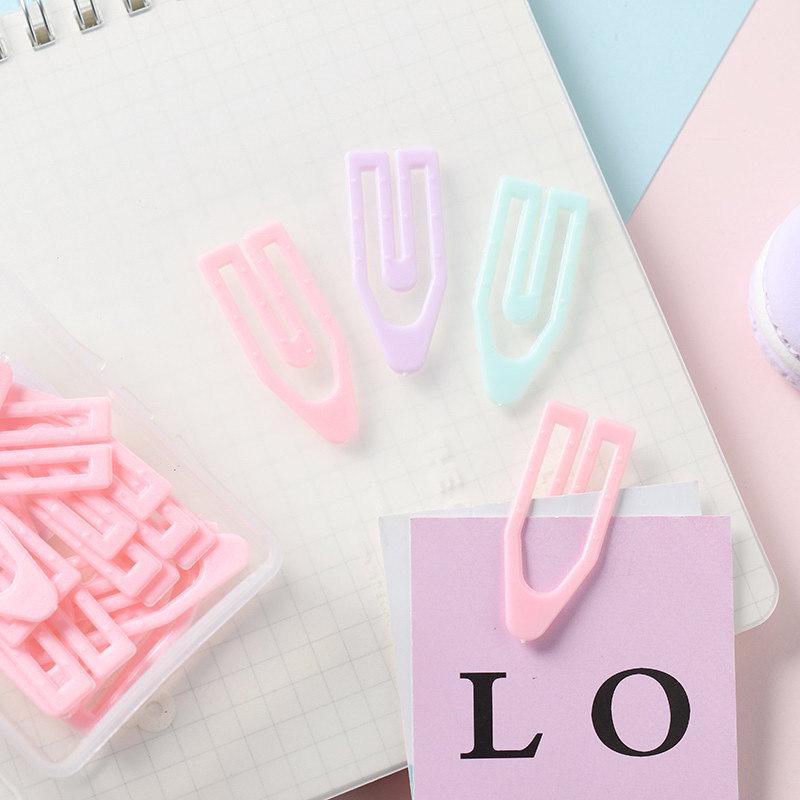 Macaron Color Boat-Shaped Paper Clips, Creative Boxed Set with Large & Small Metal Clips for Office Use