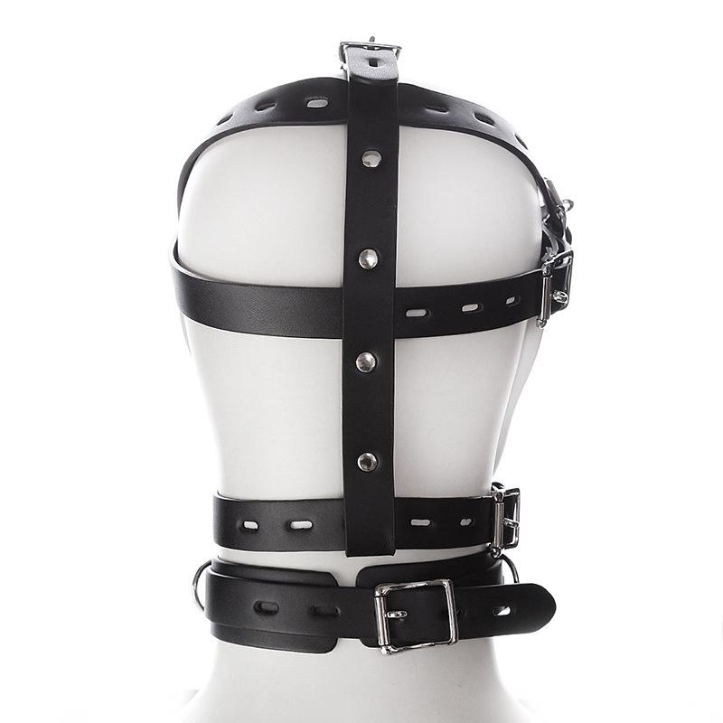 PU Leather Harness  Bondage Harness Gag Gay Mouth Muzzles with Ball Mouth Gag Fetish Salve Restraint Sex Toys for Couples