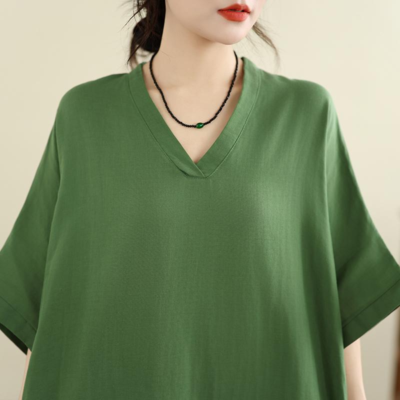 DIMANAF New 2026 Women Plus Size Summer Casual Holiday Long Dress Cotton Loose Oversize Maxi Beach Sundress Solid Elegant Lady