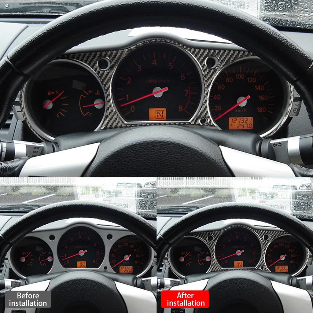Carbon Fiber For NISSAN 350Z Z33 2003-2009 Accessories Interior Trim Car Dashboard Speedometer Frame Sticker