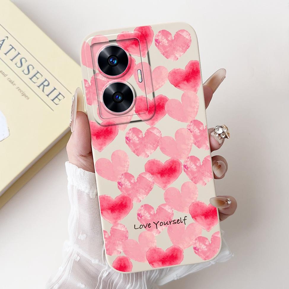 For Realme C55 Case RMX3710 Silicone Cute Cat Fashion Butterfly Flowers Love Painted Cover For Realme Narzo N55 Phone Case Funda