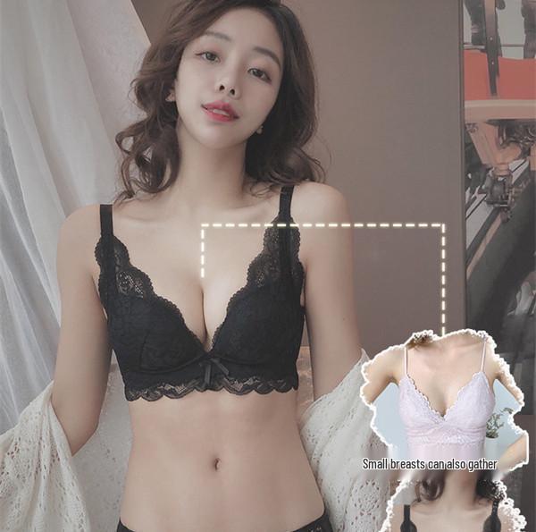 Sexy Lace French Bra & Panty Set: Enhances Small Bust, Reduces Side Boobs, Anti-Sag, Shaping