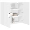 PORTO Wall Cabinet High Gloss White 80 X 31 X 80 Cm Engineered Wood