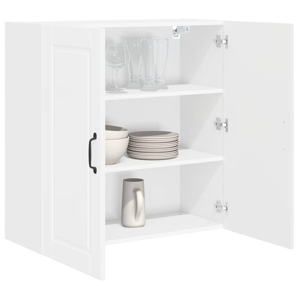 PORTO Wall Cabinet High Gloss White 80 X 31 X 80 Cm Engineered Wood