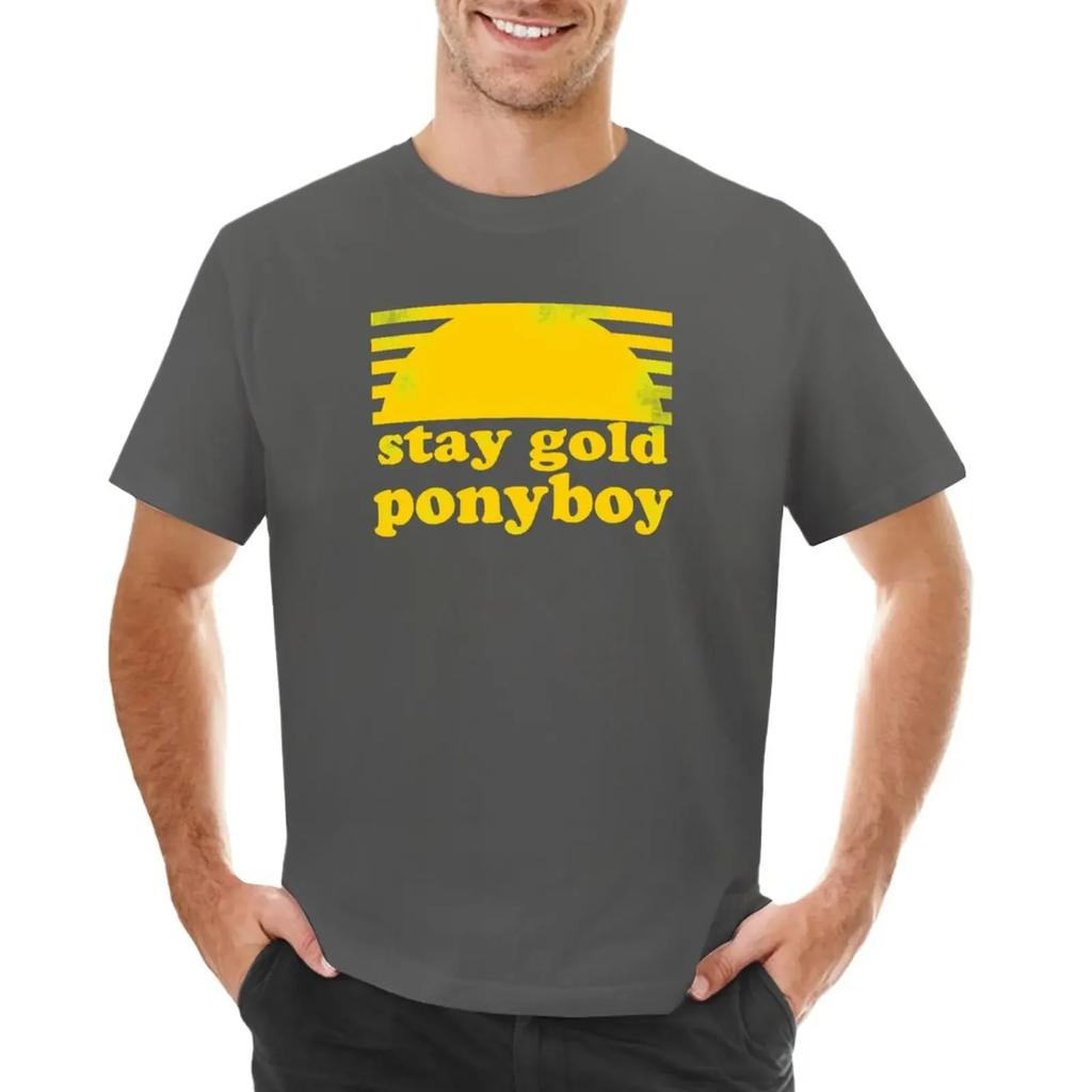Stay Gold Ponyboy TShirt Cute Tops Summer Clothes Anime Clothes Hippie Clothes for Men