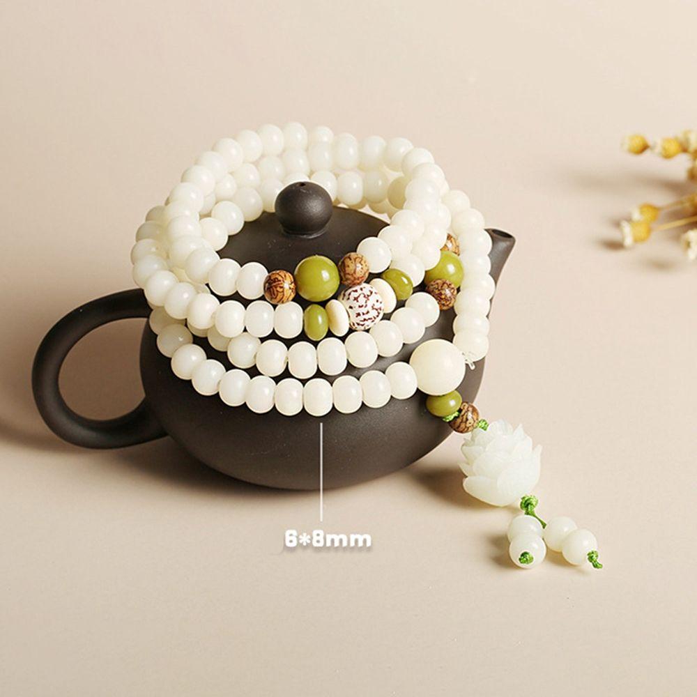 Tassel Ethnic Necklace Bodhi Bracelet Beads Bracelets Chinese Style Bracelets White  Bracelets