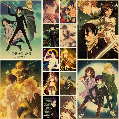 Classic Anime Noragami Posters Retro Kraft Paper Poster Home Decor Anime Decor Wall Sticker Study Bedroom Bar Art Painting