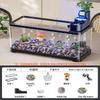 Traditional Style Fish Tank Mini Desktop Aquarium for Living Room Self-Cleaning Eco Landscape Goldfish Bowl Modern Home Decor