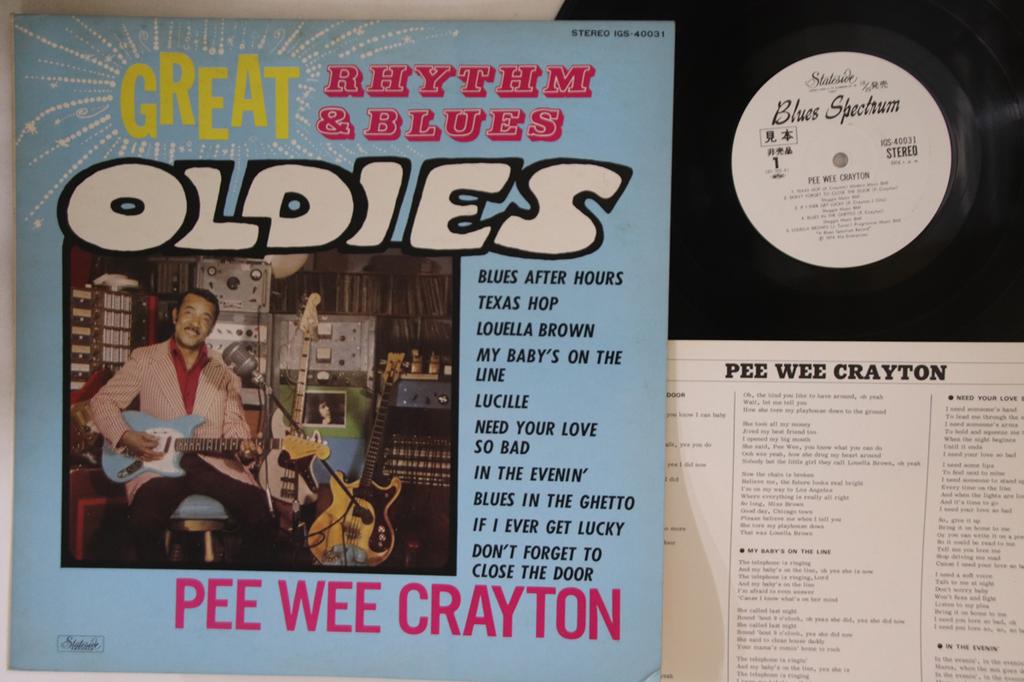 LP Record PEE WEE CRAYTON - Great Rhythm & Blues Oldies IGS40031PROMO STATESIDE 1974 Japan Blues Used