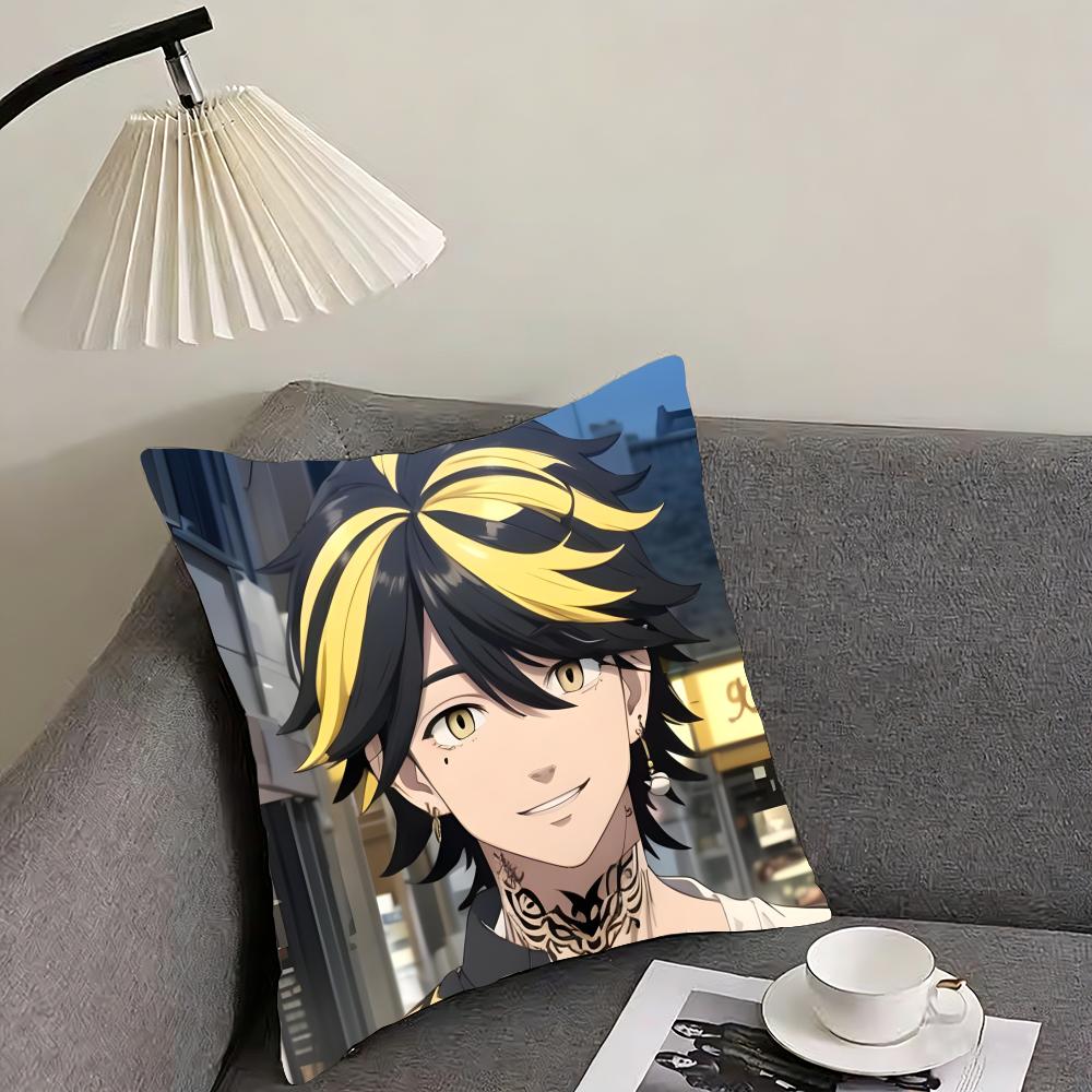 TTokyo RevengerR Anime Cushion Cover Pillowcase Ultra Soft Skin Friendly Fabric Cloud Like Comfort Concealed Zipper