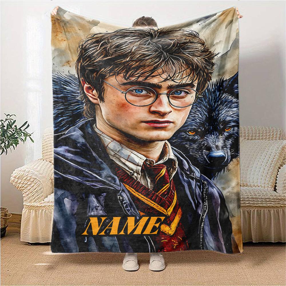 Custom Name Cartoon Character Collection blanket for Couch & Bed, Plush Cozy Fuzzy Blanket Super Soft & Warm Blankets for Fall and Winter. 090862