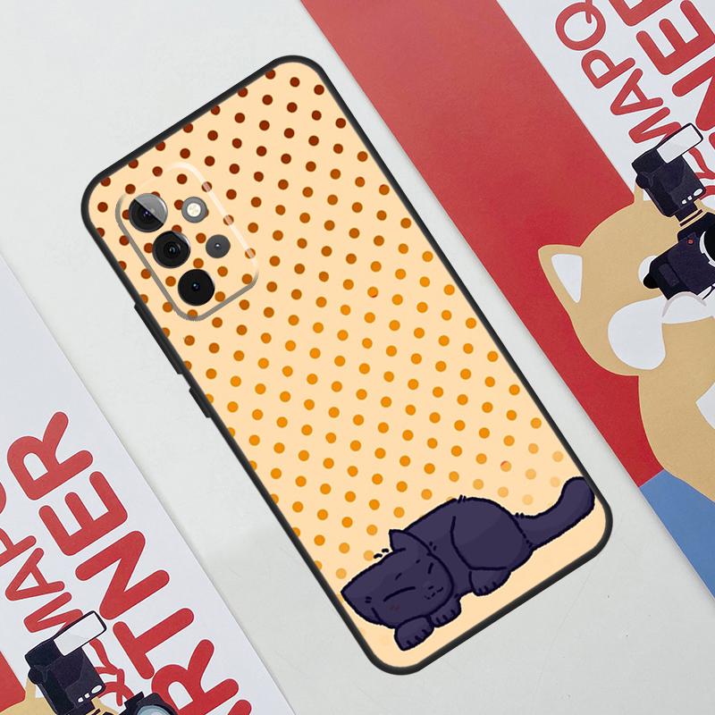 Cute Kawaii Blueberry Cat Funda For Samsung Galaxy A14 A24 A34 A54 A51 A71 A13 A23 A33 A53 A12 A22 A32 A42 A52 Case