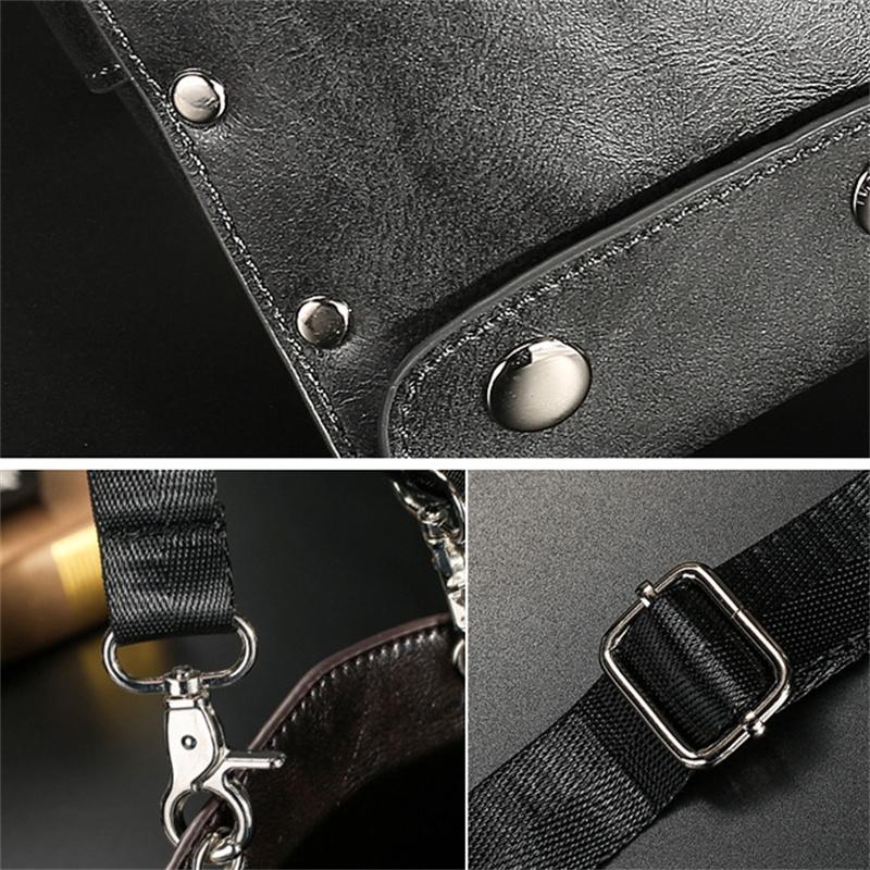 PU Leather Hair Scissors Bag with Shoulder Strap 5 Pockets Pet Bag Hair Clip Comb Holder Hairdresser Waist Pack for Barber Shop