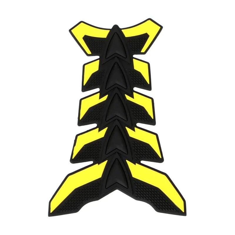 

Универсальная наклейка на мотоцикл, наклейки на топливный бак в виде рыбьей кости, трехмерные наклейки для Harley Yamaha, защитная накладка на бак жёлтый