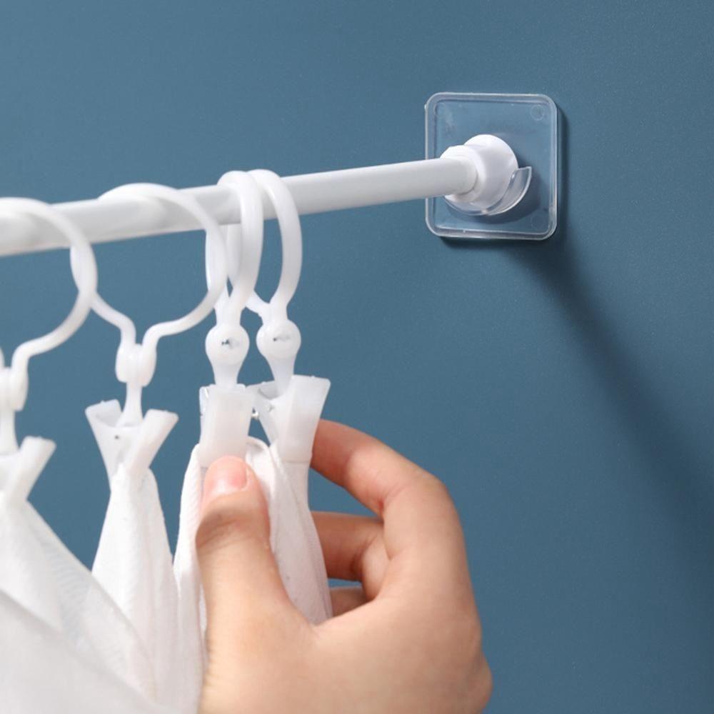 Home Bathroom Accessories Wall Hanger Clothes Rail Bracket Rod Support Stand Curtain Rod Bracket Curtain Rod Holder