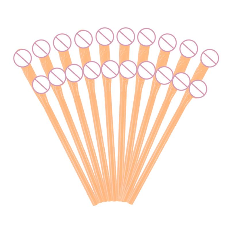 Bachelorette Party Penis Straws Plastic Novelty Nude Dick Drink Straw For Hen Night Bar Decor Wedding Team Bride Supplies LSXG01