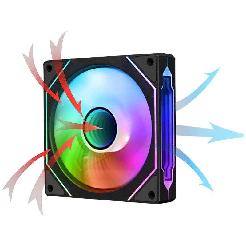 Prism 4Pro ARGB-Gehäuselüfter-Set, 12 cm, Mystic Light Sync, 5 V, 3-polig, Computergehäuselüfter, Doppelpack, RGB-Lüfter