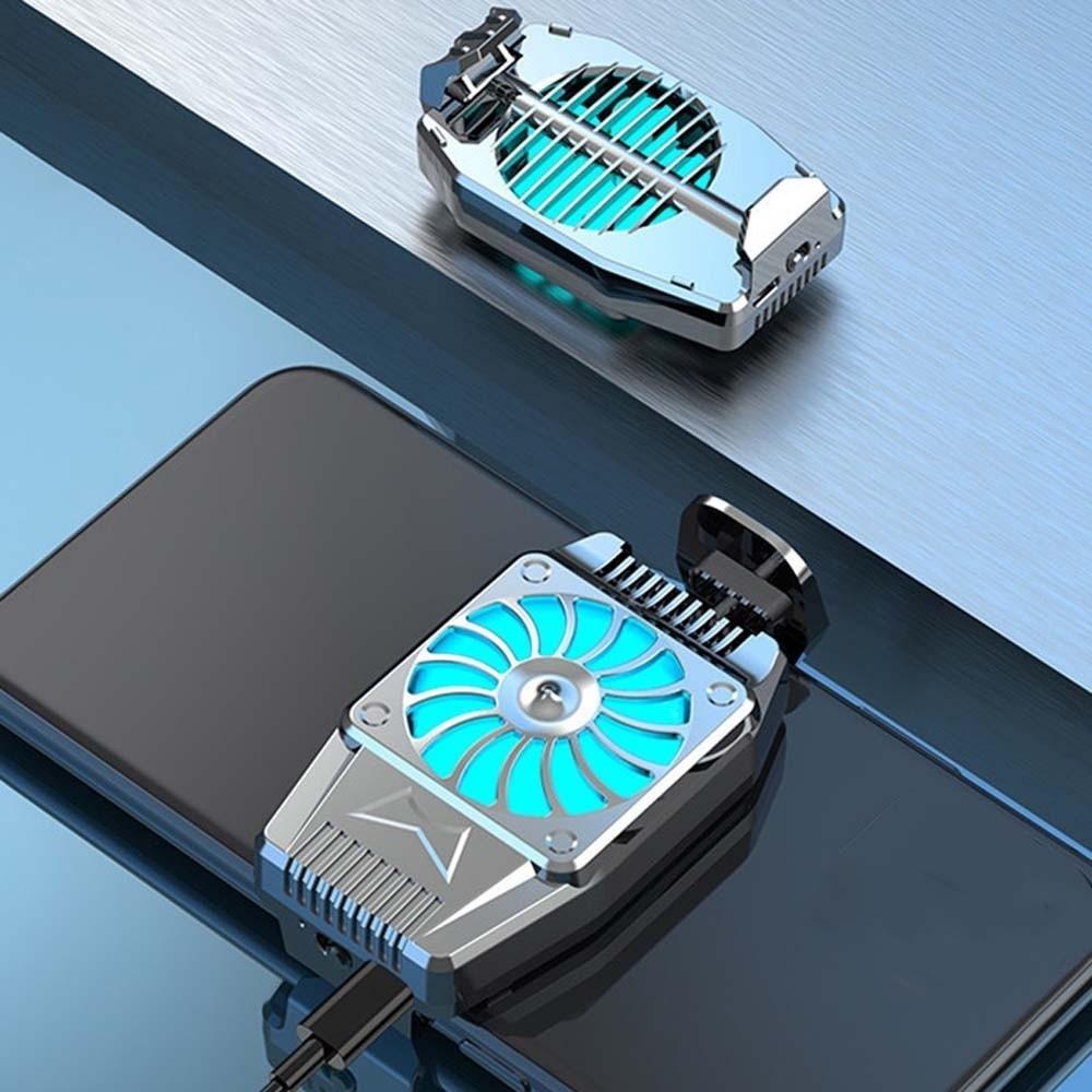 With Back Clip Mobile Phone Cooler With Blue Light Nine Fan Radiator  Watch Short Videos