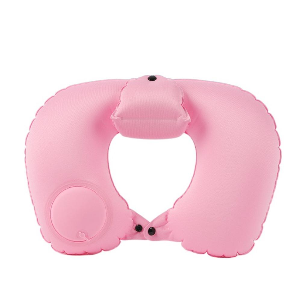 Hand Pressing Press To Inflate Pillow U-Shaped Neckrest Pad Neck Support Cushion  Tourist