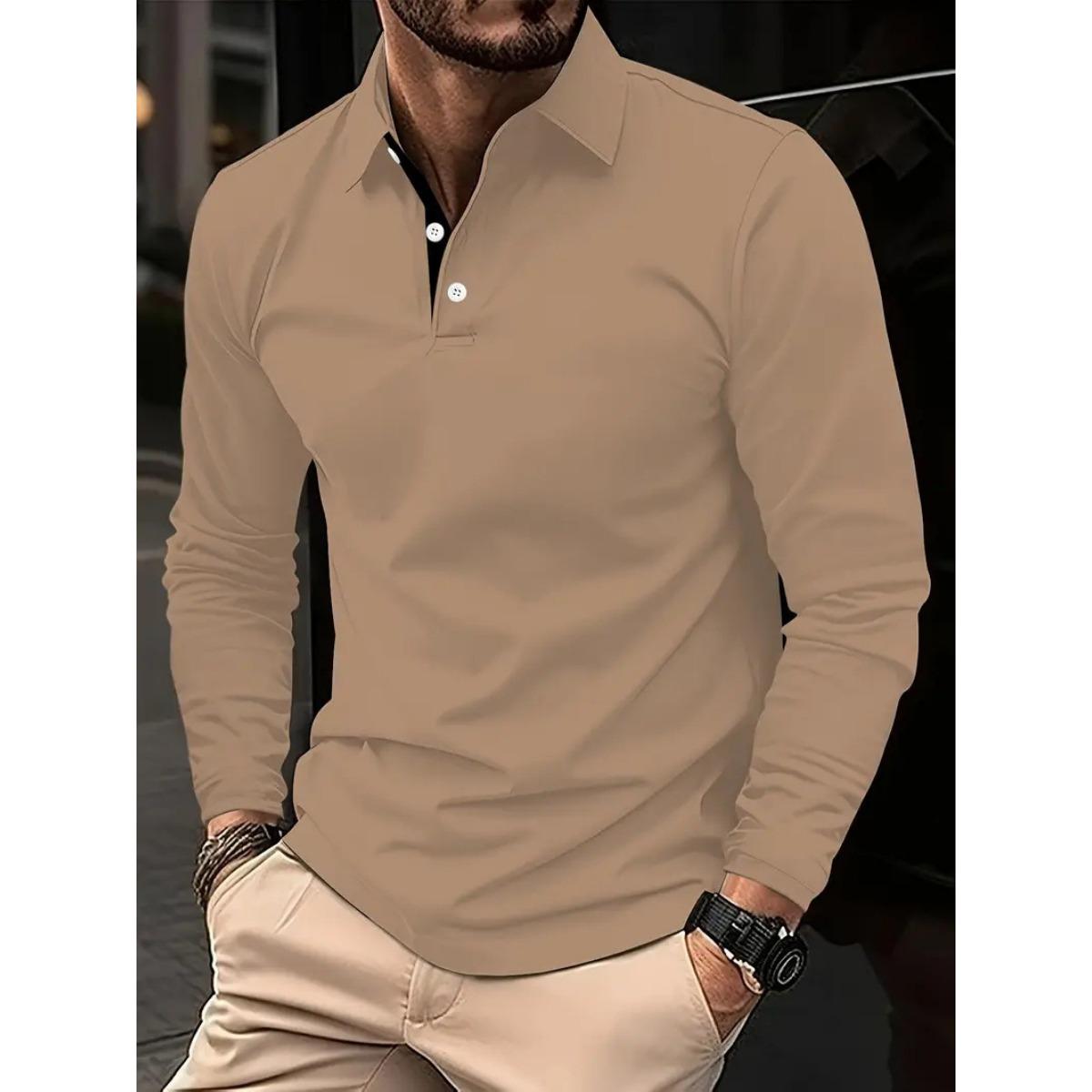 

Весенне-осенняя мужская рубашка с длинным рукавом в стиле business casual, универсальная, дышащая, влагоотводящая, для ежедневной носки и поездок. M