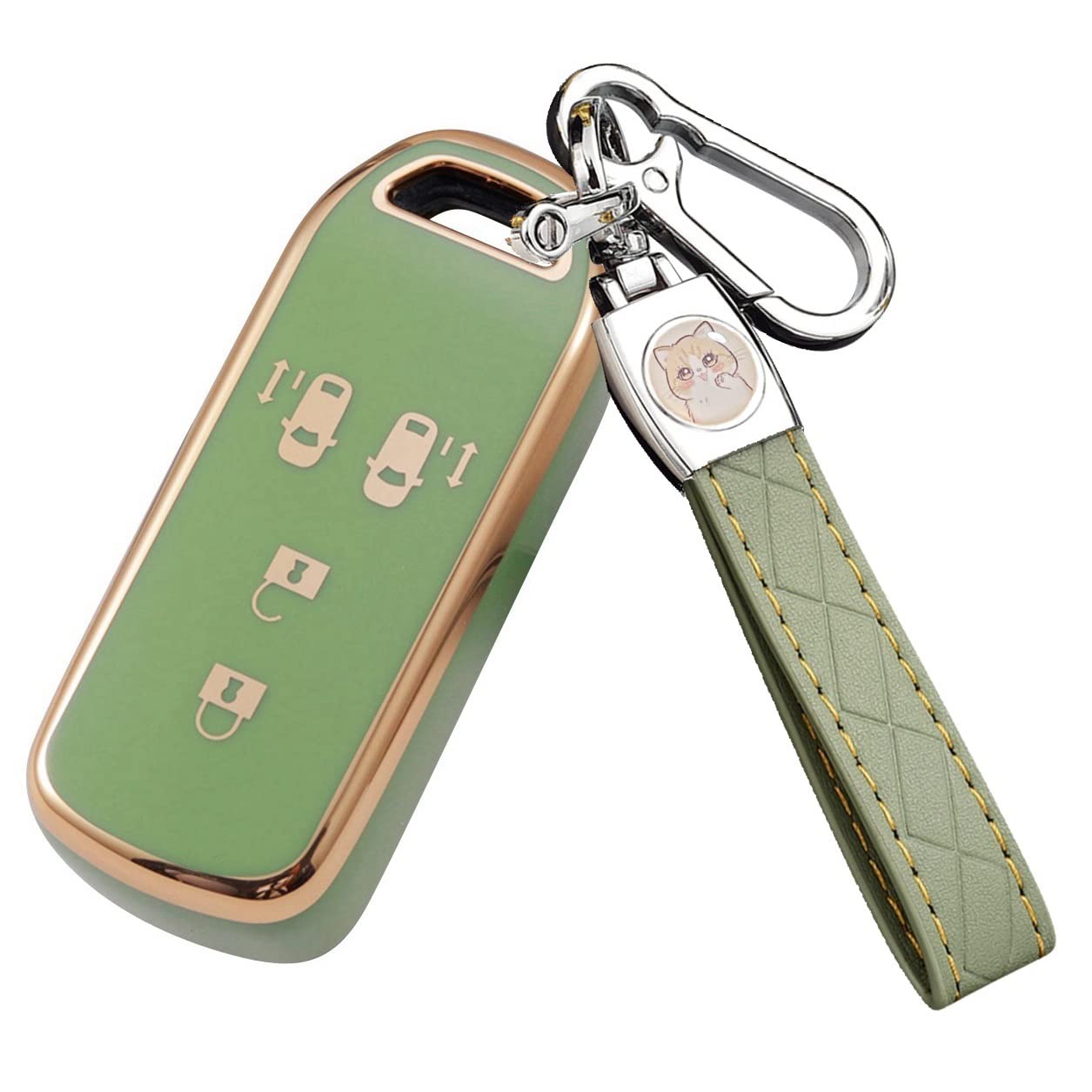 

Nacalikeey Брелок-чехол для ключа, совместимый с Honda N Series Honda New NBOX Чехол для ключа NONE Custom Чехол для ключа SLASH Slash Nacalikeey Чехол для ключа с милым котенком зелёный