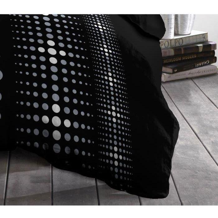 Steevy Microfiber Duvet Cover Set - 1 Duvet Cover 140x200 Cm + 1 Pillowcase 63x63 Cm - Black - Home Linge Passion