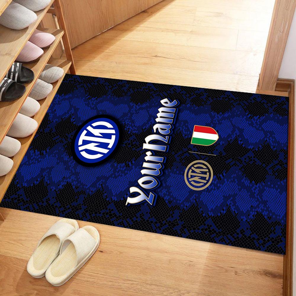 Inter Milan Customized Name Floor Rug Office Rug Perfect for Outdoor Foyer Game Room Living Rooms Antislip Carpet Decorate Offices